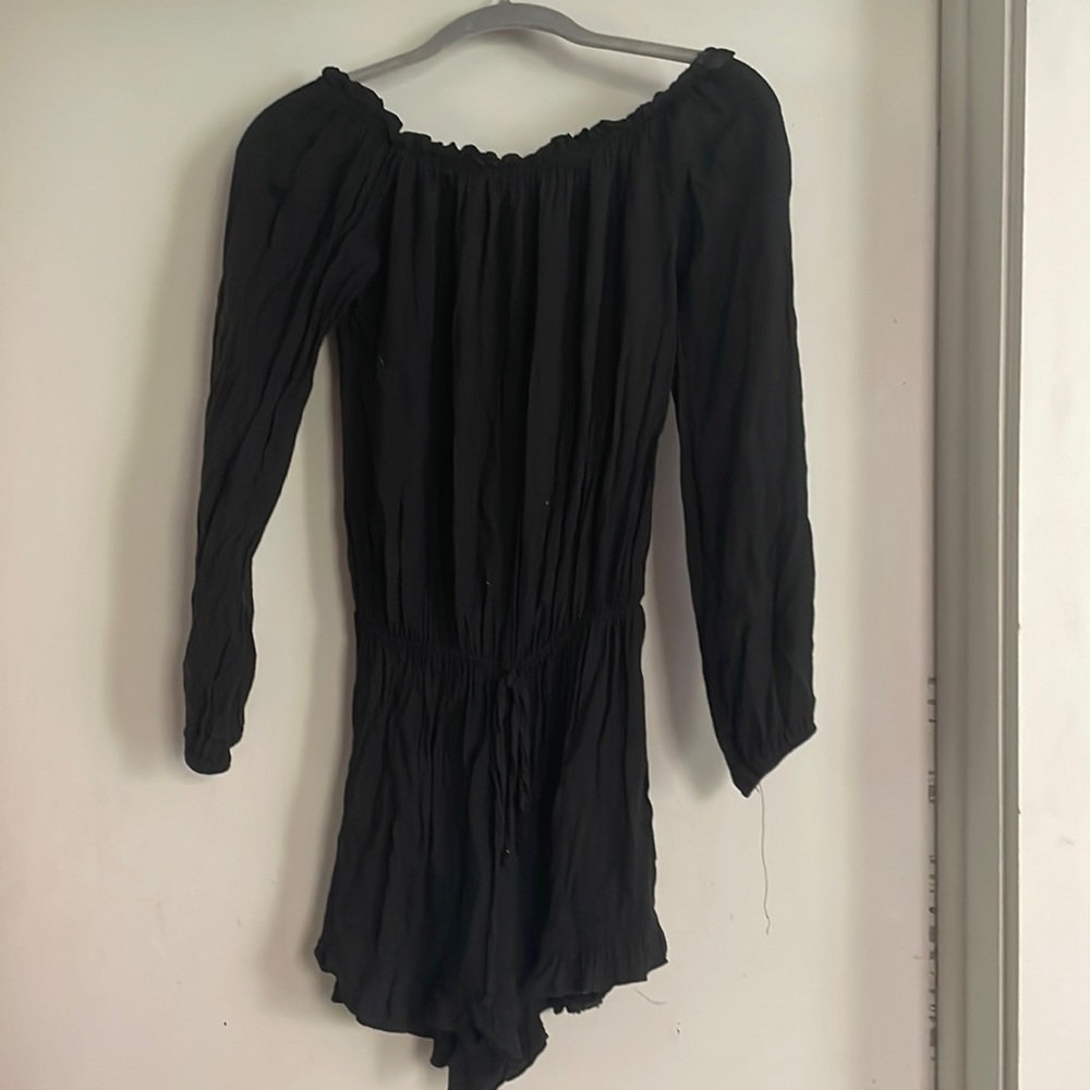 Brandy Melville (one size) off the shoulder black romper.